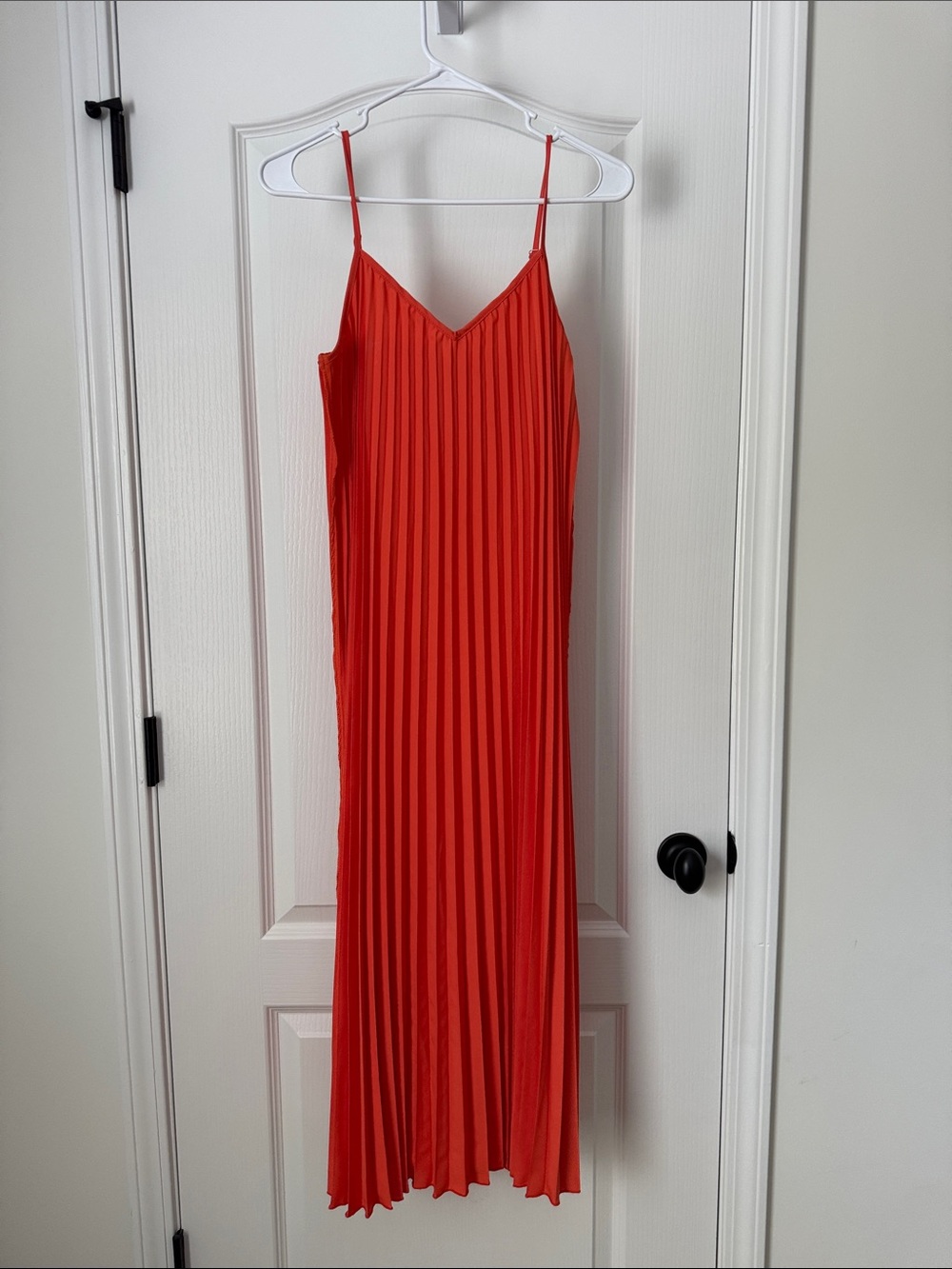 SHEIN | Bright orange Pleated Maxi Slip Dress